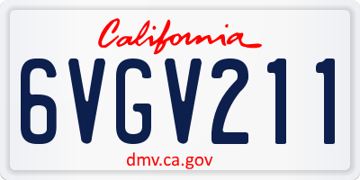 CA license plate 6VGV211