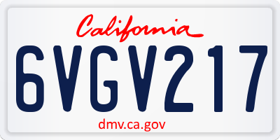CA license plate 6VGV217