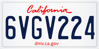 CA license plate 6VGV224