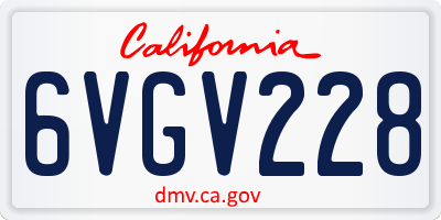 CA license plate 6VGV228