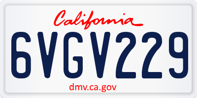 CA license plate 6VGV229