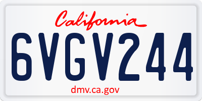 CA license plate 6VGV244