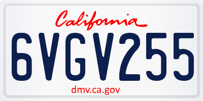 CA license plate 6VGV255