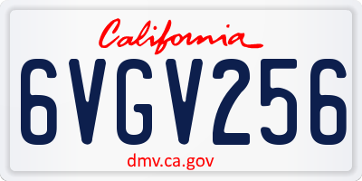 CA license plate 6VGV256