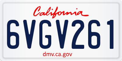 CA license plate 6VGV261