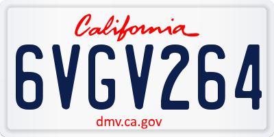 CA license plate 6VGV264