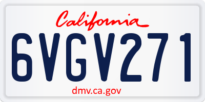 CA license plate 6VGV271