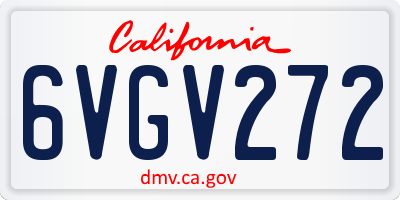 CA license plate 6VGV272