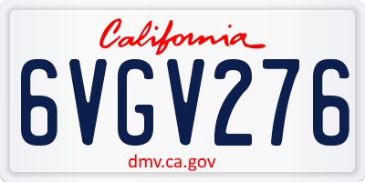 CA license plate 6VGV276