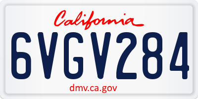 CA license plate 6VGV284
