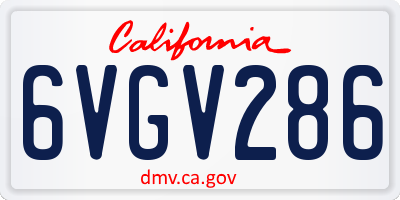 CA license plate 6VGV286