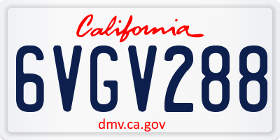 CA license plate 6VGV288