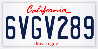 CA license plate 6VGV289