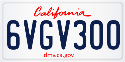 CA license plate 6VGV300