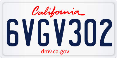 CA license plate 6VGV302