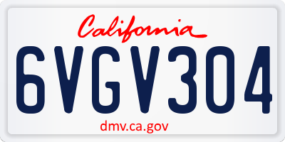 CA license plate 6VGV304