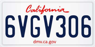 CA license plate 6VGV306