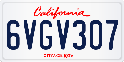 CA license plate 6VGV307