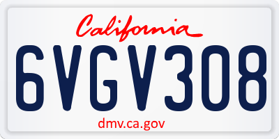 CA license plate 6VGV308