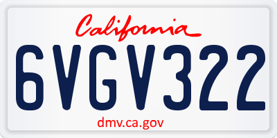 CA license plate 6VGV322