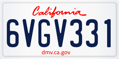 CA license plate 6VGV331
