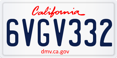 CA license plate 6VGV332