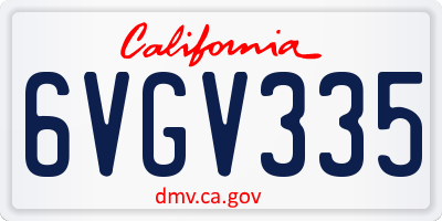 CA license plate 6VGV335