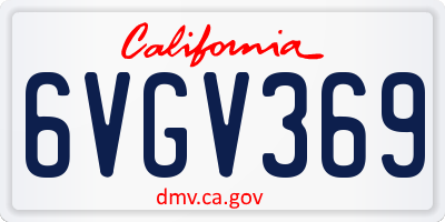 CA license plate 6VGV369