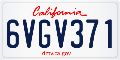 CA license plate 6VGV371