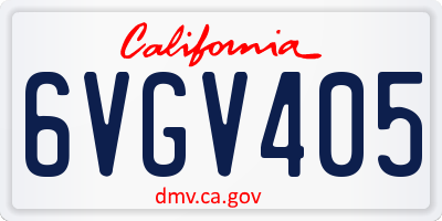 CA license plate 6VGV405