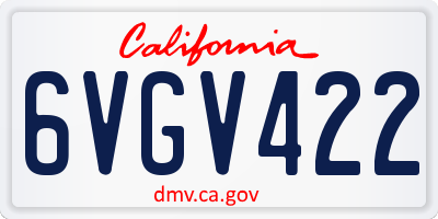 CA license plate 6VGV422
