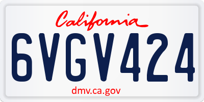 CA license plate 6VGV424