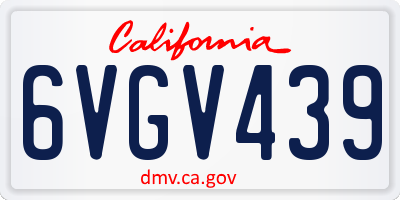 CA license plate 6VGV439