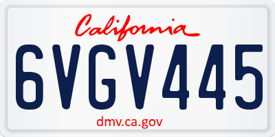 CA license plate 6VGV445