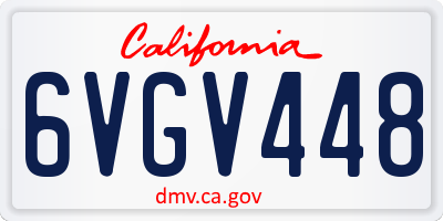 CA license plate 6VGV448