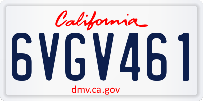 CA license plate 6VGV461