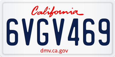 CA license plate 6VGV469