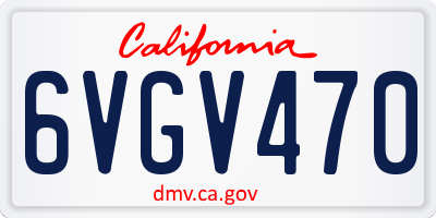 CA license plate 6VGV470