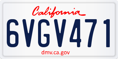 CA license plate 6VGV471