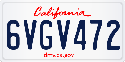 CA license plate 6VGV472