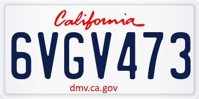 CA license plate 6VGV473