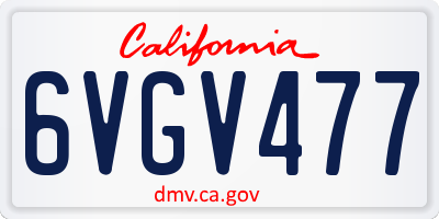 CA license plate 6VGV477