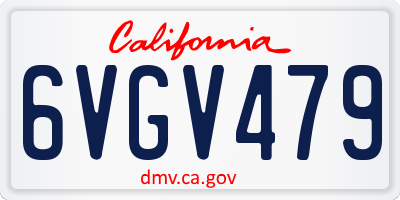 CA license plate 6VGV479