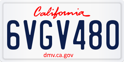 CA license plate 6VGV480