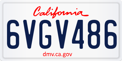 CA license plate 6VGV486