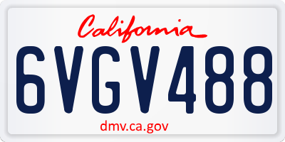CA license plate 6VGV488