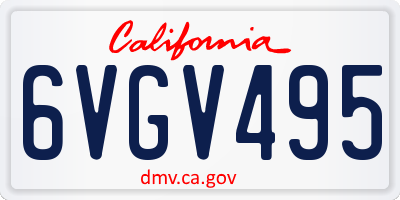 CA license plate 6VGV495