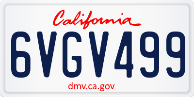 CA license plate 6VGV499