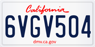 CA license plate 6VGV504