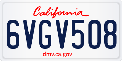 CA license plate 6VGV508